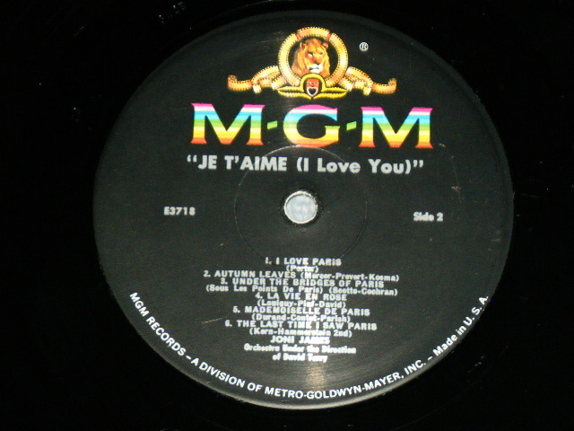 画像: JONI JAMES - JE T'AIME (I LOVE YOU) (Ex+/Ex+++ WOFC, EDSP) / 1960 Version US ORIGINAL 2nd Press BLACK LABEL STEREO Used LP