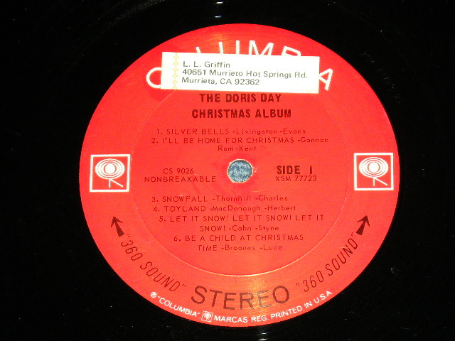 画像: DORIS DAY - CHRISTMAS ALBUM ( MINT-/MINT-,Ex ) / 1964 US AMERICA ORIGINAL Black 360 Sound Label STEREO  Used LP