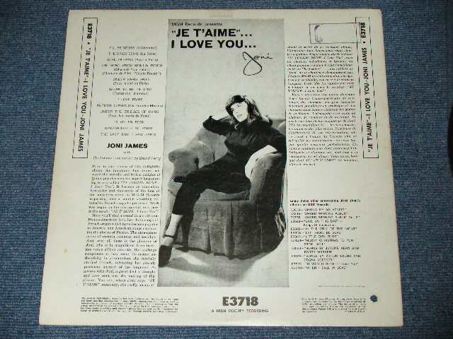 画像: JONI JAMES - JE T'AIME (I LOVE YOU) ( Ex++/Ex+,Ex+++ ) / 1960 US ORIGINAL 2nd Press BLACK LABEL MONO Used LP