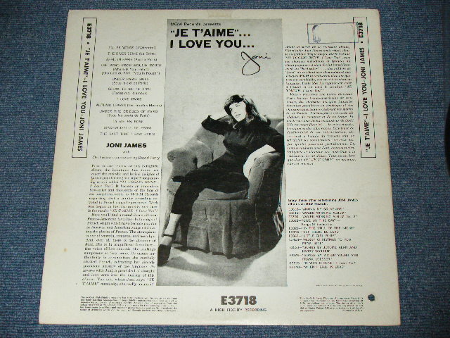 画像: JONI JAMES - JE T'AIME (I LOVE YOU) (Ex+/Ex+++ WOFC, EDSP) / 1960 Version US ORIGINAL 2nd Press BLACK LABEL STEREO Used LP