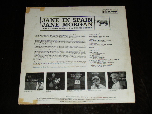 画像: JANE MORGAN - JANE IN APAIN ( Ex-/MINT- ) / 1959  US AMERICA ORIGINAL MONO Used LP 