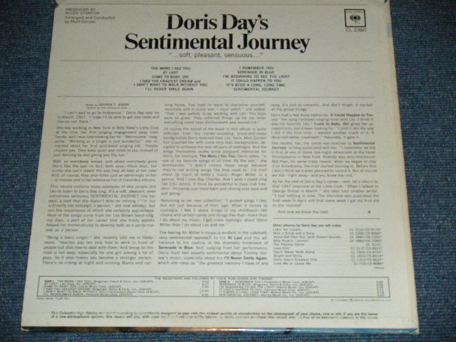 画像: DORIS DAY - SENTIMENTAL JOURNEY ( VG+++/Ex+ )   / 1965 US AMERICA ORIGINAL 360 SOUND Label Mono Used LP