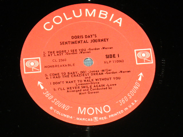 画像: DORIS DAY - SENTIMENTAL JOURNEY ( VG+++/Ex+ )   / 1965 US AMERICA ORIGINAL 360 SOUND Label Mono Used LP