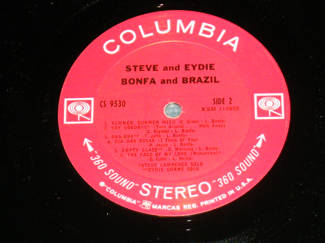 画像: STEVE LAWRENCE & EYDIE GORME - BONFA & BRAZIL / 1967 US AMERICA ORIGINAL 'PROMO STAMP' & '360 SOUND Label"　STEREO  Used LP
