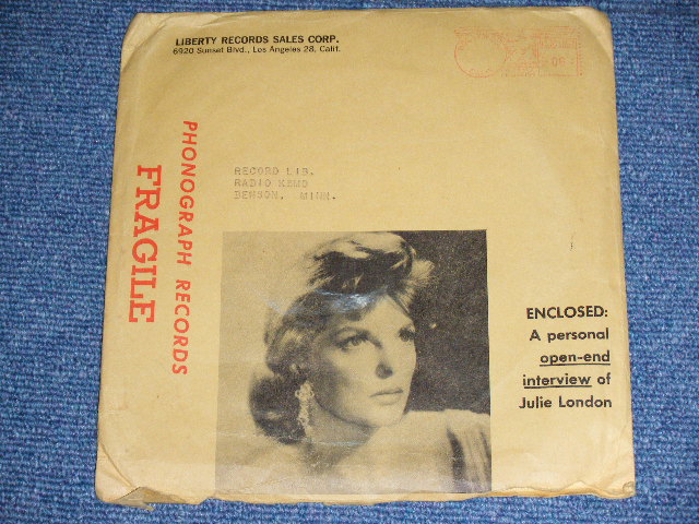 画像: JULIE LONDON - OPEN-END INTERVIEW ( LIBERTY RECORDS JULIE LONDON INTERVIEW ) / US ORIGINAL RADIO PROMOTIONAL USE Only 7"45 Single With MAILING SLEEVE & QUE SHEETS 