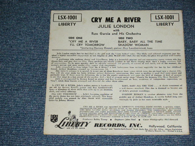 画像: JULIE LONDON - CRY ME A RIVER (Ex+/Ex++ ) / 1955 US ORIGINAL MONO 45rpm EP