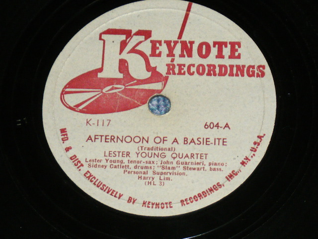 画像1: LESTER YOUNG  QUARTET ( JOHN GUARNIERI,SIDNEY CATLETT,"SLAM" STEWART, )  -  AFTERNOON OF A BASIE-ITE  / US ORIGINAL Used 78rpm SP 