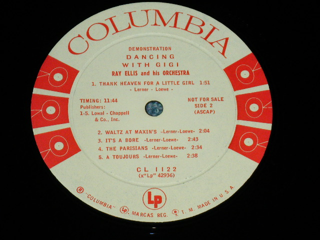 画像: RAY ELLIS and His ORCHESTRA - DANCING WITH GIGI  ( Ex+/Ex+++ )  / 1958 US AMERICA ORIGINAL White Label PROMO STEREO Used  LP 