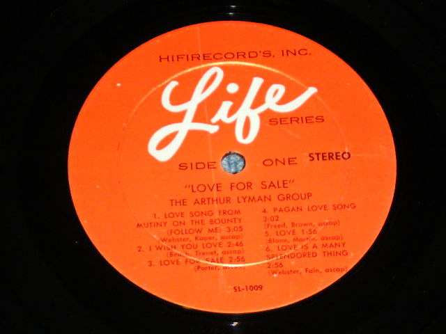 画像: ARTHUR LYMAN -  LOVE FOR SALE ! ( Ex+/Ex+++ )  / 1963 US AMERICA ORIGINAL STEREO Used  LP 
