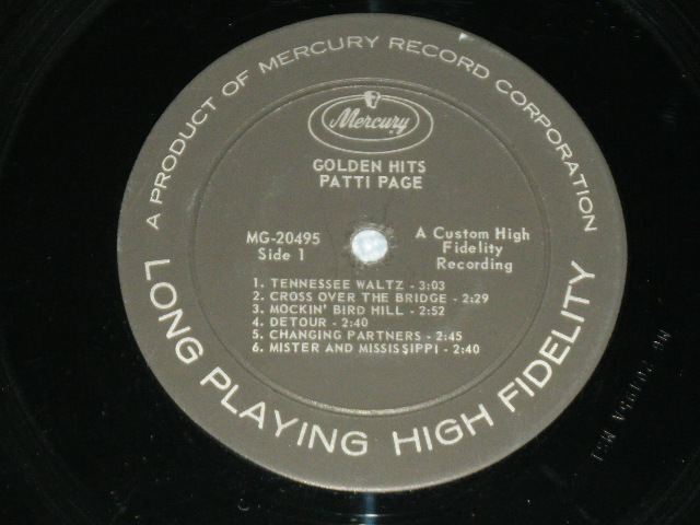 画像: PATTI  PAGE - GOLDEN HITS / 1960 US ORIGINAL 2nd Press Label  MONO LP 
