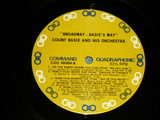 画像: COUNT BASIE - BROADWAY BASIE'S ...WAY  / 1972 US ORIGINAL QUAD QUADRAPHONIC  4 CHANNEL Used LP 