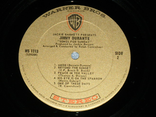 画像: JIMMY DURANTE - SINGING SONGS FOR SUNDAY   / 1967 US AMERICA ORIGINAL Stereo Used LP  