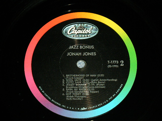 画像: JONAH JONES - JAZZ BONUS ( Ex+/Ex+++) /  1962 US AMERICA ORIGINAL"PROMO SEAL ON Back Cover"  MONO Used  LP  