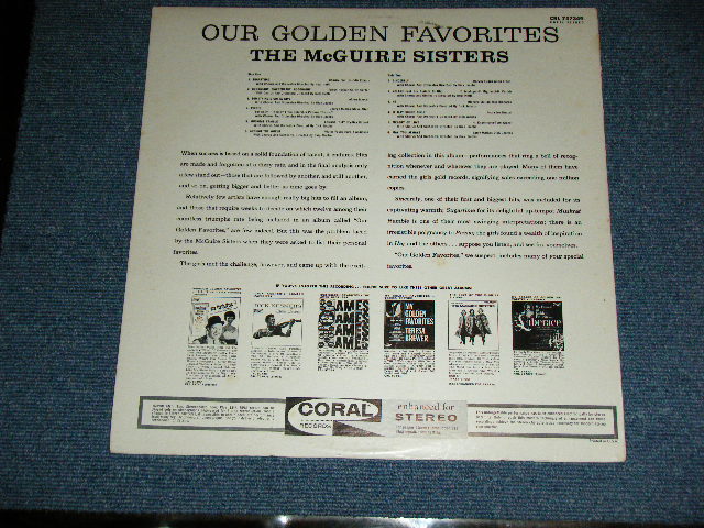 画像: THE McGUIRE SISTERS - OUR GOLDEN FAVORITES ( Ex+/Ex++ )  / 1960  US ORIGINAL STEREO Used LP