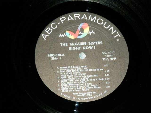 画像: THE McGUIRE SISTERS - RIGHT NOW! ( Ex++/MINT- )/ 1966 US AMERICA ORIGINAL MONO LP