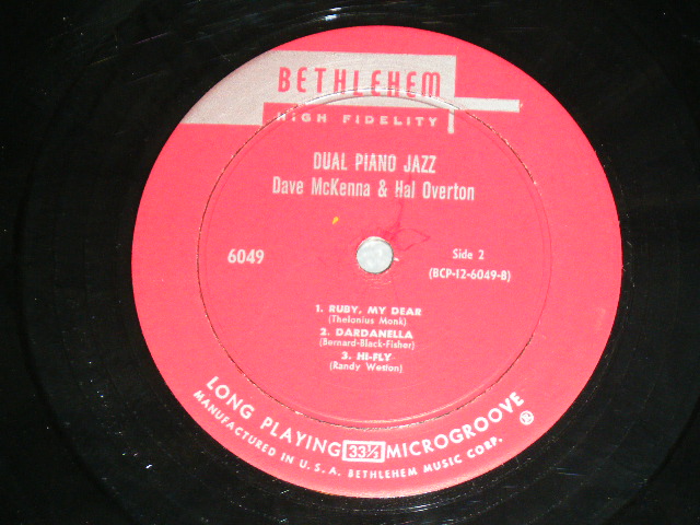 画像: DAVE McKENNA& HAL OVERTON with Rhythm Section - featuring...DUAL PIANO JAZZ  ( Ex/Ex+) /  1960 US AMERICA ORIGINAL MONO Used  LP  