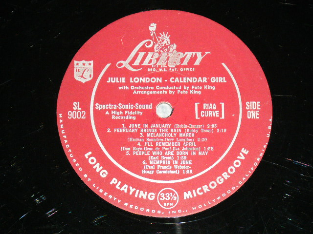 画像: JULIE LONDON - CALENDAR GIRL ( Ex-/VG+++ ) / 1956 US AMERICA ORIGINAL MONO MARLOON  LABEL Used LP