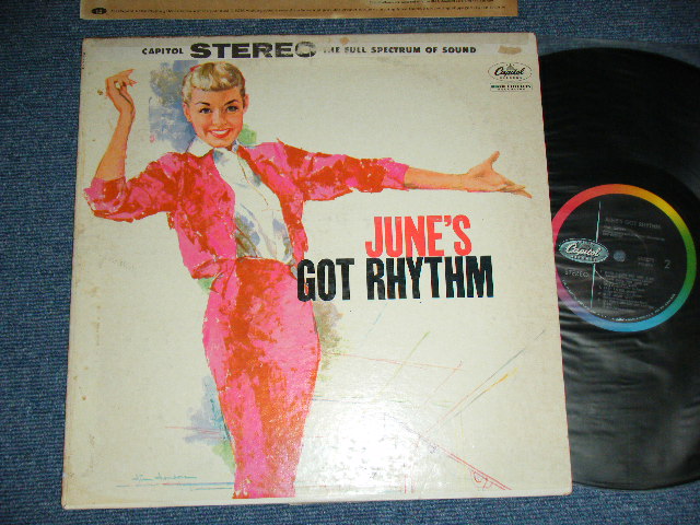 画像1: JUNE CHRISTY - JUNE'S GOT RHYTHM (VG+++/Ex)/ 1958 US AMERICA ORIGINAL  1st Press "BLACK with RAINBOW CAPITOL Logo on LEFT Label" STEREO LP 