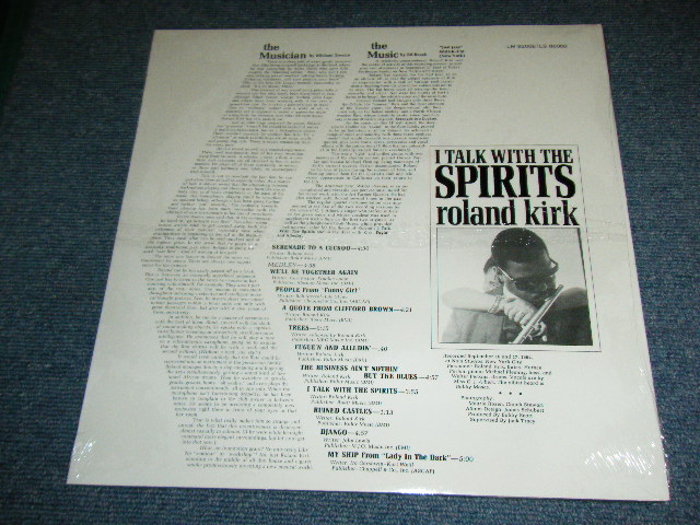 画像: RAHSAAN)  ROLAND KIRK - I TALK WITH THE SPIRITS  / 1990's US AMERICA Reissue Brand New SEALED LP