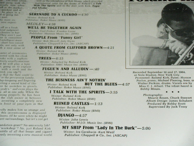 画像: RAHSAAN)  ROLAND KIRK - I TALK WITH THE SPIRITS  / 1990's US AMERICA Reissue Brand New SEALED LP