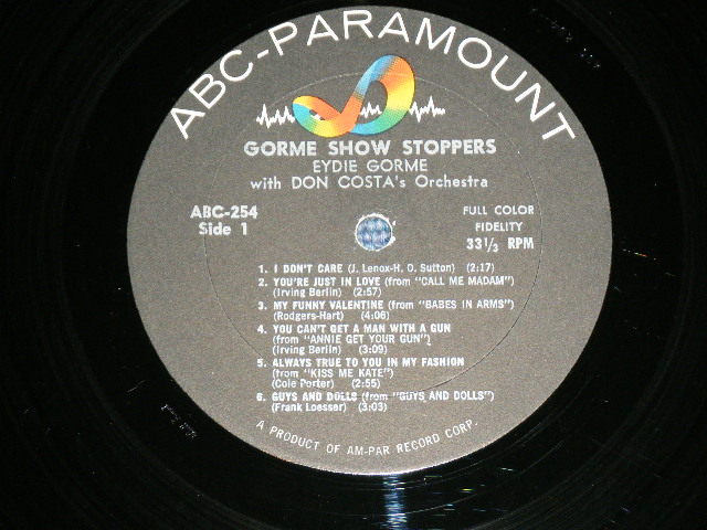 画像: EYDIE GORME - GORME SINGS SHOW STOPPERS ( Ex++/Ex+++ )  / 1959 US AMERICA ORIGINAL  MONO  LP