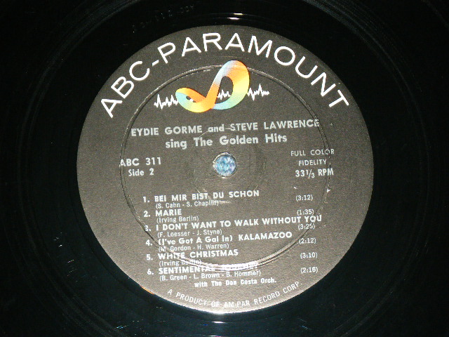 画像: EYDIE GORME and STEVE LAWRENCE - SING THE GOLDEN HITS ( Ex+/Ex++ ) / 1960 US AMERICA ORIGINAL MONO Used LP