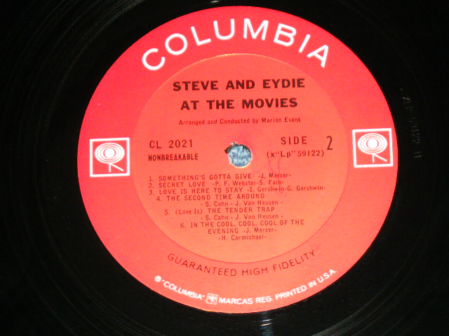 画像:  STEVE LAWRENCE and EYDIE GORME  - AT THE MOVIES  (Ex++/MINT-) / 1967 Version US AMERICA "PROMO" "360 SOUND in WHITELabel" MONO Used LP