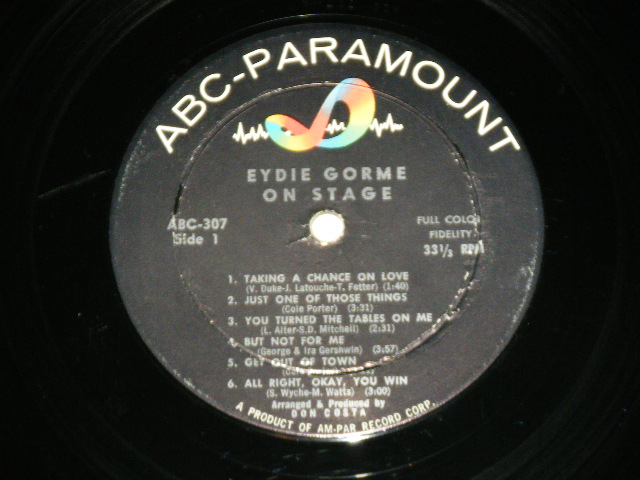 画像: EYDIE GORME - ON STAGE ( Ex+++,Ex+/Ex++ Looks:Ex ) / 1959 US AMERICA  ORIGINAL  MONO  LP