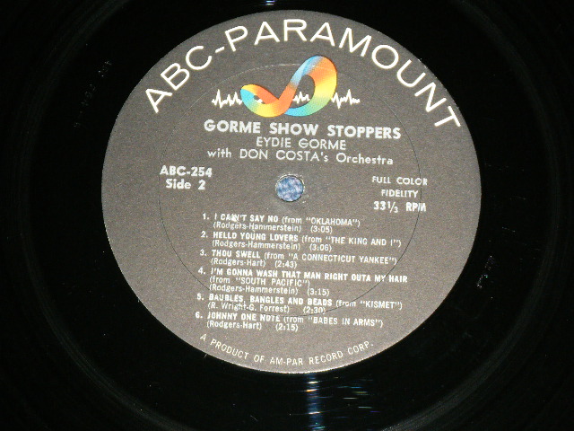 画像: EYDIE GORME - GORME SINGS SHOW STOPPERS ( Ex++/Ex+++ )  / 1959 US AMERICA ORIGINAL  MONO  LP