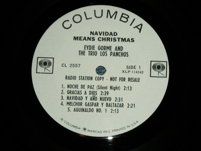 画像: EYDIE GORME - NAVIDAD MEANS CHRISTMAS ( Ex++/MINT- ) / 1966 US ORIGINAL'White Label PROMO' & "2 EYES Label "  MONO Used LP