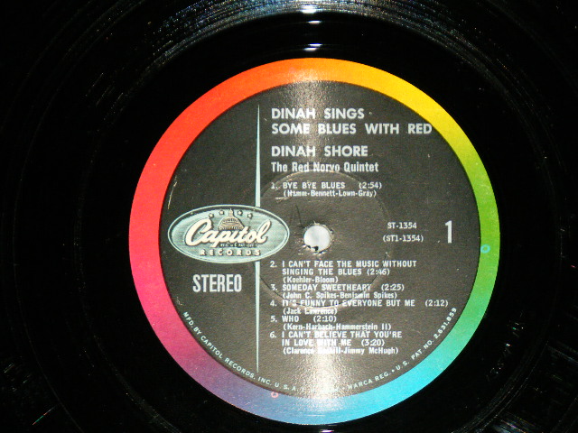 画像: DINAH SHORE with the RED NORVO Quintet - DINAH SINGS SOME BLUES WITH RED ( Ex+,Ex/Ex++,Looks:Ex+++) / 1960 US AMERICA ORIGINAL STEREO Used LP 