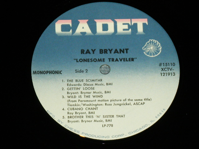 画像: RAY BRYANT - LONESOME TRAVELER  ( FUNKY & SOUL JAZZ:RARE GROOVE)  / 1966 US AMERICA ORIGINAL  MONO Used LP 