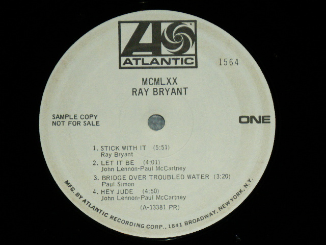 画像: RAY BRYANT - MCMLXX  / 1970 US AMERICA ORIGINAL 'White Label PROMO' & 'PROMO ONLY MONO Mix' Used LP 