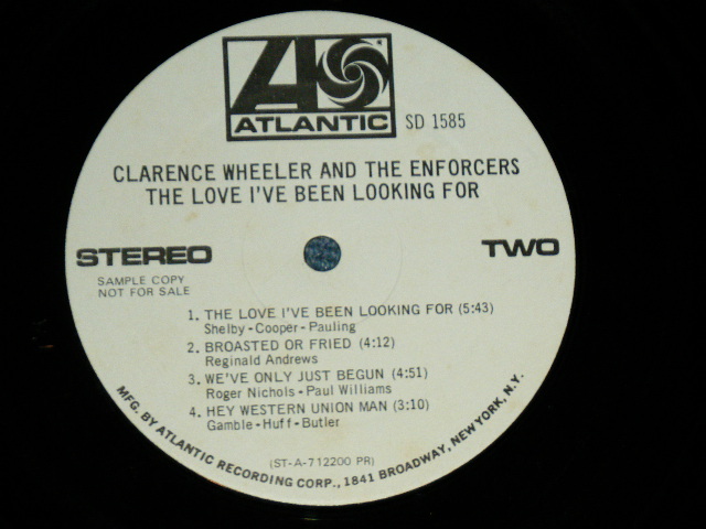 画像: CLARENCE WHEELER and The ENFORCERS ( Guest ERIC GALE) - THE LOVE I'VE BEEN LOOKING FOR ( SOUL JAZZ:RARE GROOVE)  / 1971 US AMERICA ORIGINAL'White Label PROMO' Used LP