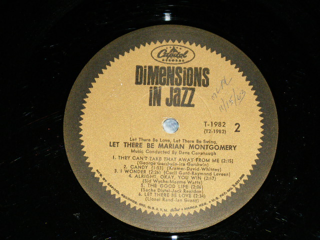 画像: MARIAN MONTGOMERY - LET THERE BE LOVE LET THERE BE SWING LET THERE BE MARIAN MONTGOMERY  ( Ex-/Ex+ Looks: Ex ) / 1963 US AMERICA ORIGINAL MONO Used LP 
