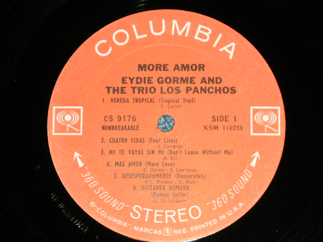 画像: EYDIE GORME & TRIO LOS PANCHOS - MORE AMOR ( Ex+/Ex++ Looks : MINT-,Ex+)  / 1965 US AMERICA ORIGINAL "360 SOUND in WHITE" Label  STEREO Used LP