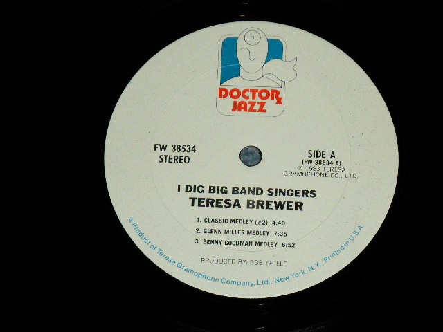 画像: TERESA BREWER - I DIG BIG BAND SINGERS   ( Ex++/MINT-) / 1983 US AMERICA ORIGINAL Used LP  