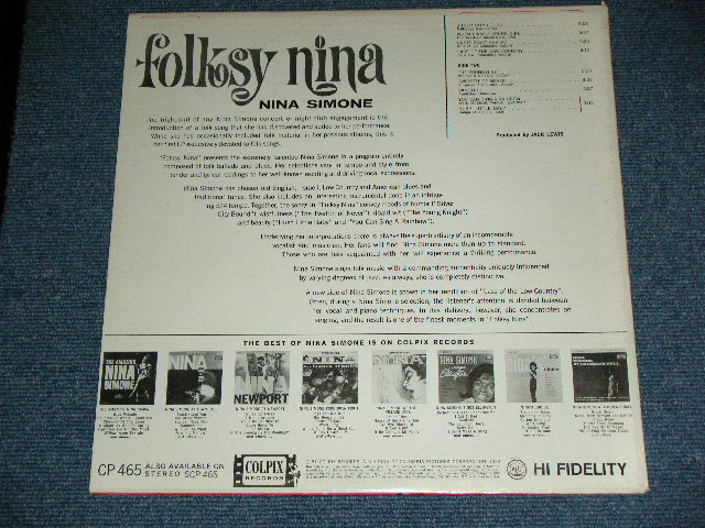 画像: NINA SIMONE - FOLKSY NINA   ( Ex++/Ex+++,Looks:Ex++ ) / 1964 US AMERICA ORIGINAL MONO Used LP 