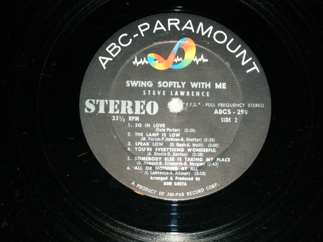 画像: STEVE LAWRENCE - SWING SOFTLY WITH ME ( Ex++/Ex++ ) / 1959 US AMERICA ORIGINAL STEREO  Used LP