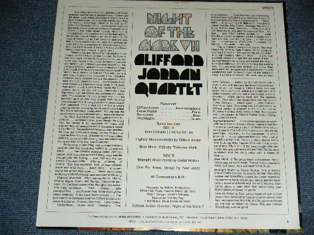 画像: CLIFFORD JORDAN QUARTET - NIGHT OF THE MARK 7  / 1975 US AMERICA ORIGINAL Used LP 