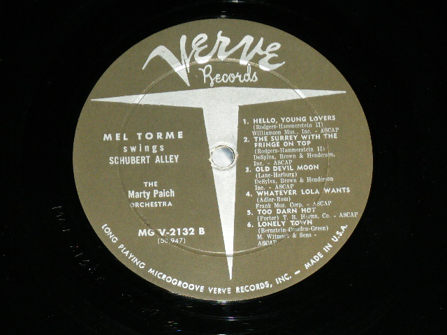 画像: MEL TORME - SWINGS SHUBERT ALLEY ( Ex/Ex++ ) /  1960 US AMERICA ORIGINAL MONO LP 