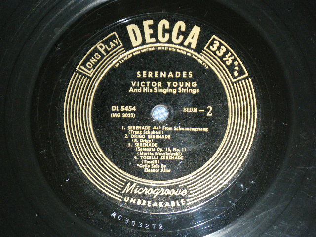 画像: VICTOR YOUNG -  SERENADES / 1950sUS AMERICA Original Mono 10" LP