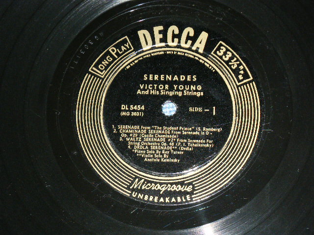 画像: VICTOR YOUNG -  SERENADES / 1950sUS AMERICA Original Mono 10" LP