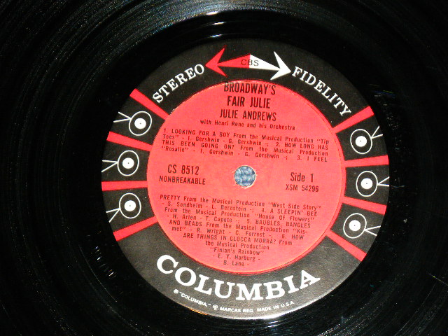画像: JULIE ANDREWS - BROADWAY'S FAIR ( Ex/Ex+)  / 1962 US AMERICA ORIGINAL 1st Press '6 EYES Label' STEREO LP 