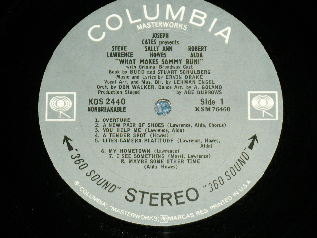 画像: Original Broadway Cast ( with STEVE LAWRENCE & SALLY ANN HOWES & ROBERT ALDA ) - WHAT MAKES SAMMY RUN?  / 1964 US AMERICA ORIGINAL 'With BOOKLET' + 'PROMO STAMP' & '360 SOUND Label"　STEREO  Used LP 