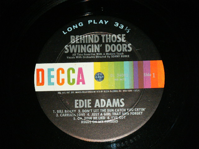 画像: EDIE ADAMS - BEHIND THOSE SWINGIN' DOOR ( Ex-,Ex+/Ex+++ )  / 1964 US ORIGINAL MONO LP 