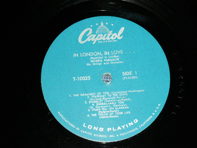 画像: NORRIE PARAMOR - IN LONDON IN LOVE  / 190'S US ORIGINAL 1st Press  'TURQUOICE Color Label' MONO  LP  