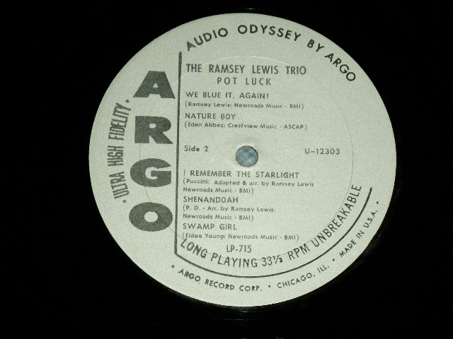 画像: RAMSEY LEWIS TRIO - POT LUCK ( Ex++,Ex+/Ex+++ Looks:Ex++ )  / 1963 US AMERICA ORIGINAL MONO Used  LP