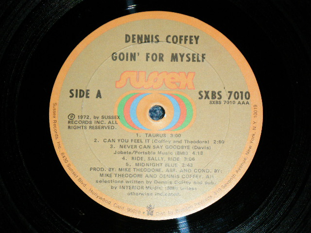 画像: DENNIS COFFEY - GOIN' FOR MYSELF  ( MINT/MINT- ) / 1972 US America Original  Used  LP