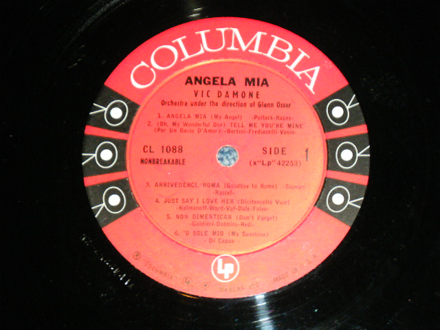 画像: VIC DAMONE - ANGELA MIA  ( Ex/Ex++ ) / 1957 US AMERICA ORIGINAL '6 EYES Label' MONO Used LP